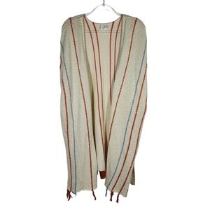 BY TOGETHER STRIPED FRINGED CARDIGAN